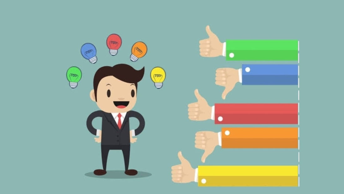 employee illustration with like and unlike icon