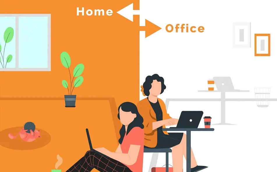 Illustration for home work and office work