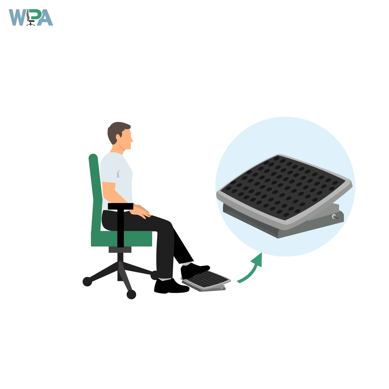 Footrests from WorkplaceAdjustments.in for better circulation and ergonomic workspace setup