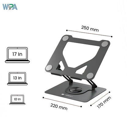Escalate Laptop Stand by Workplace Adjustments—ergonomic, adjustable, portable stand that lifts your laptop to eye level for better posture and comfort.