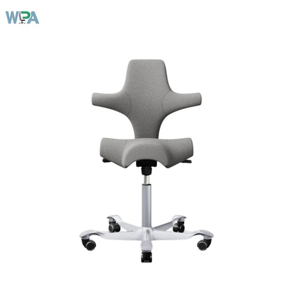 Gray office chair with adjustable height on a white background, featuring the Wipa brand.