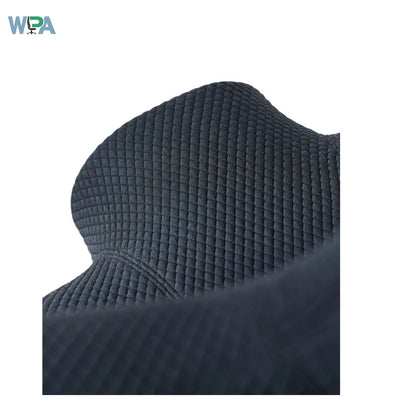 Textured dark blue fabric with a WPA logo in the corner