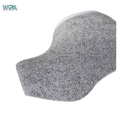 Gray textured neck pillow on a white background