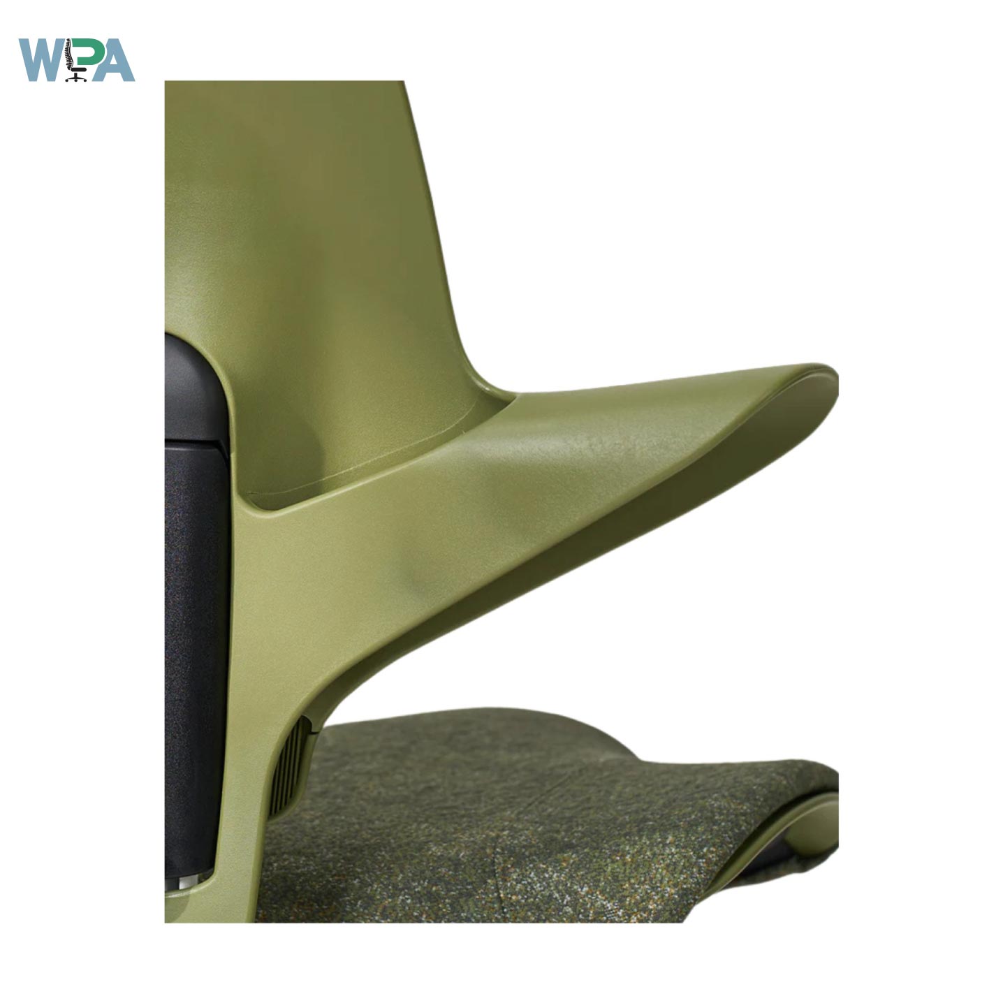 Green chair with a white background