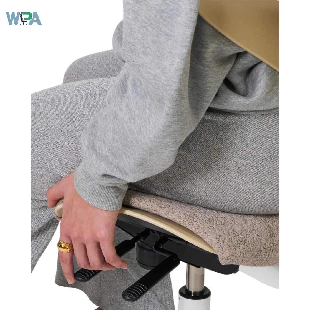 Person sitting on a chair with a WPA logo in the corner