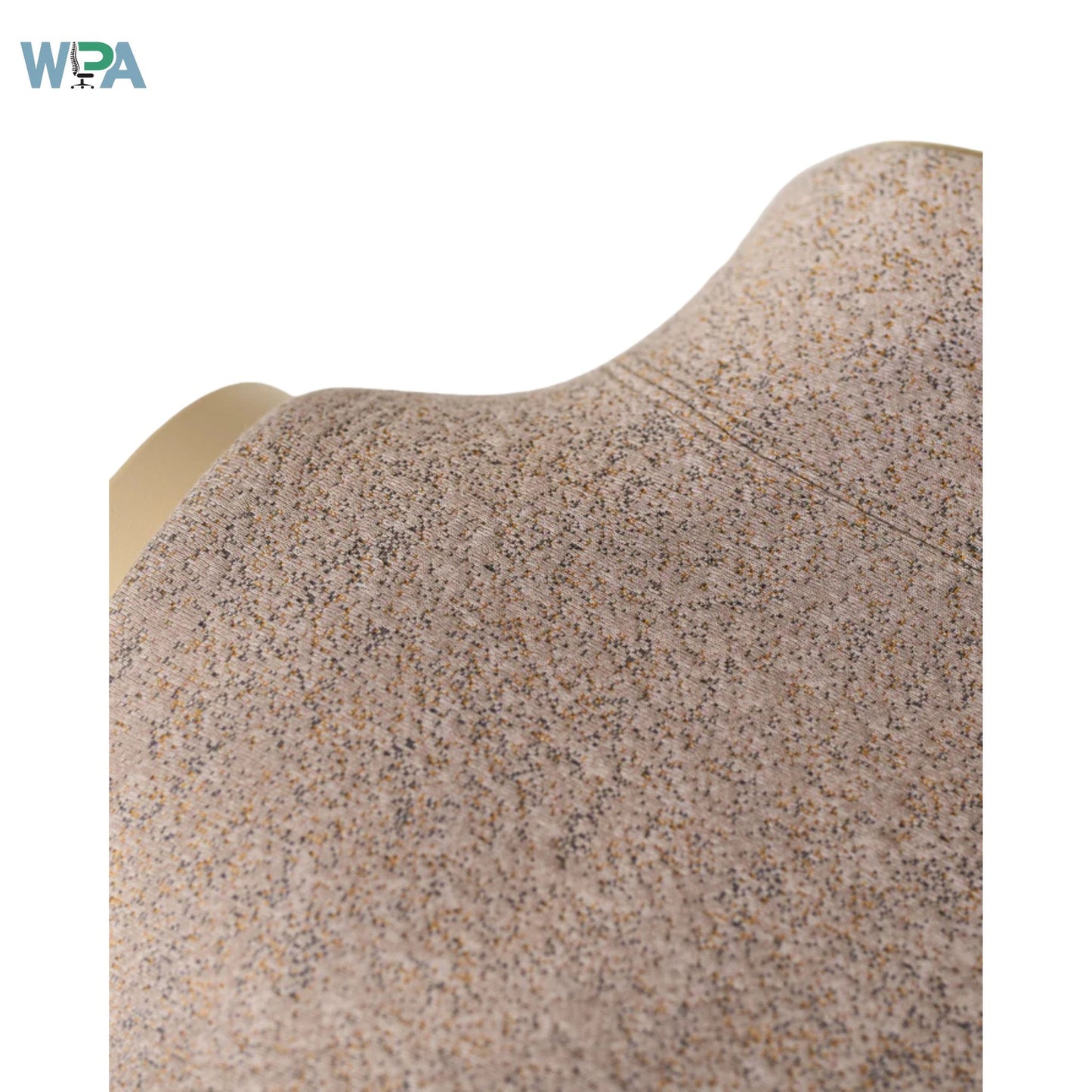 Close-up of a textured beige stone surface with WPA logo in the corner.