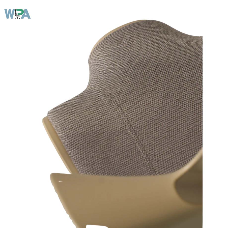 Close-up of a chair with a textured backrest and beige seat on a white background, featuring the Wipa logo.