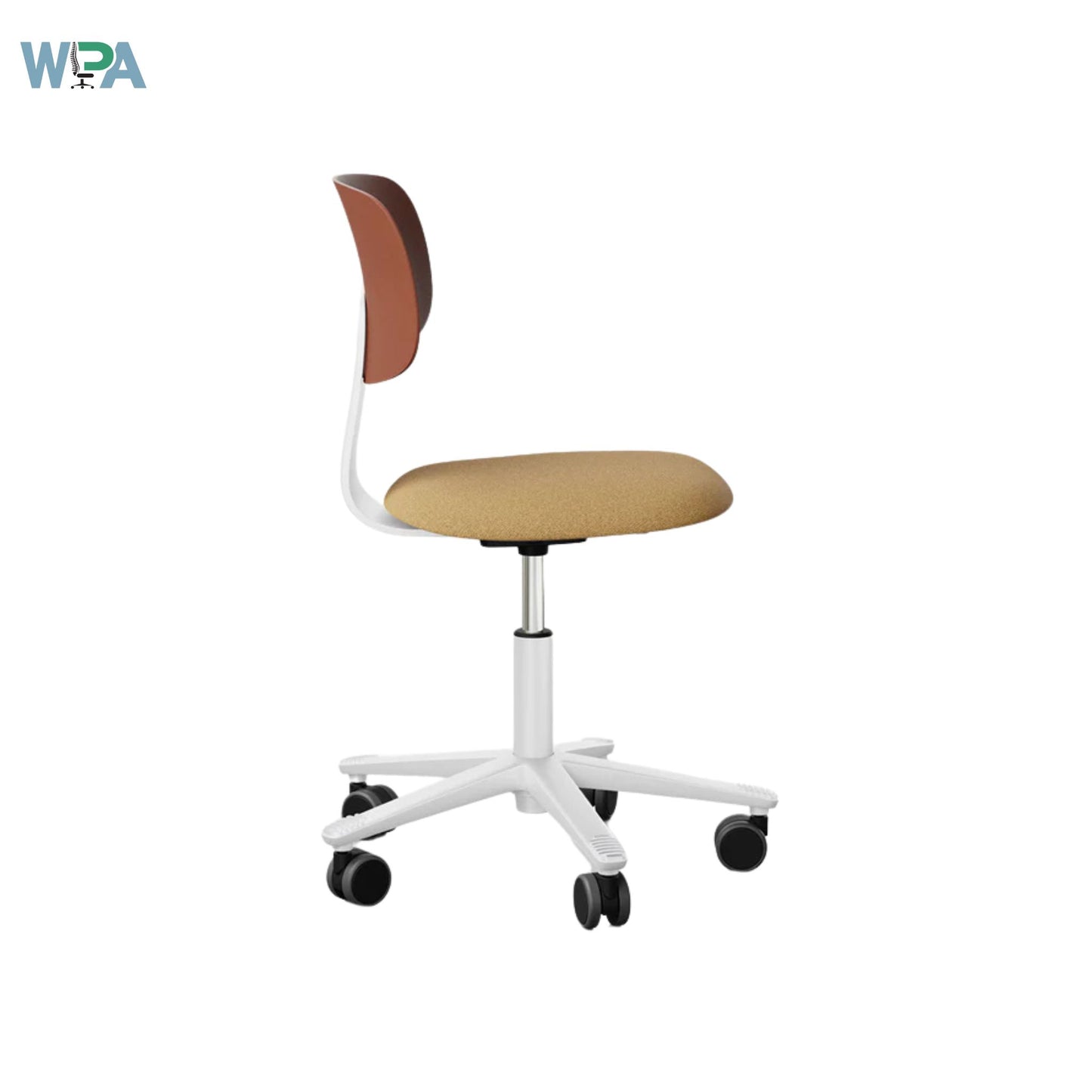 Office chair with brown seat and backrest on a white background, featuring the Wipa brand.