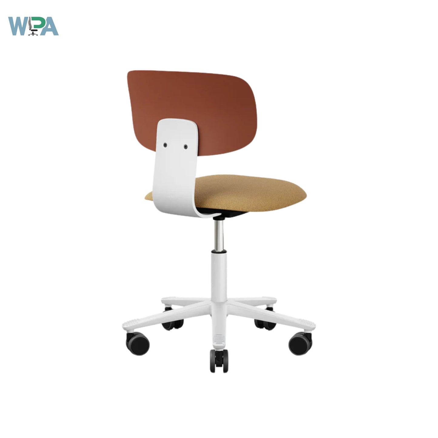 Chair with brown backrest and seat on a white background, featuring the Wipa logo.
