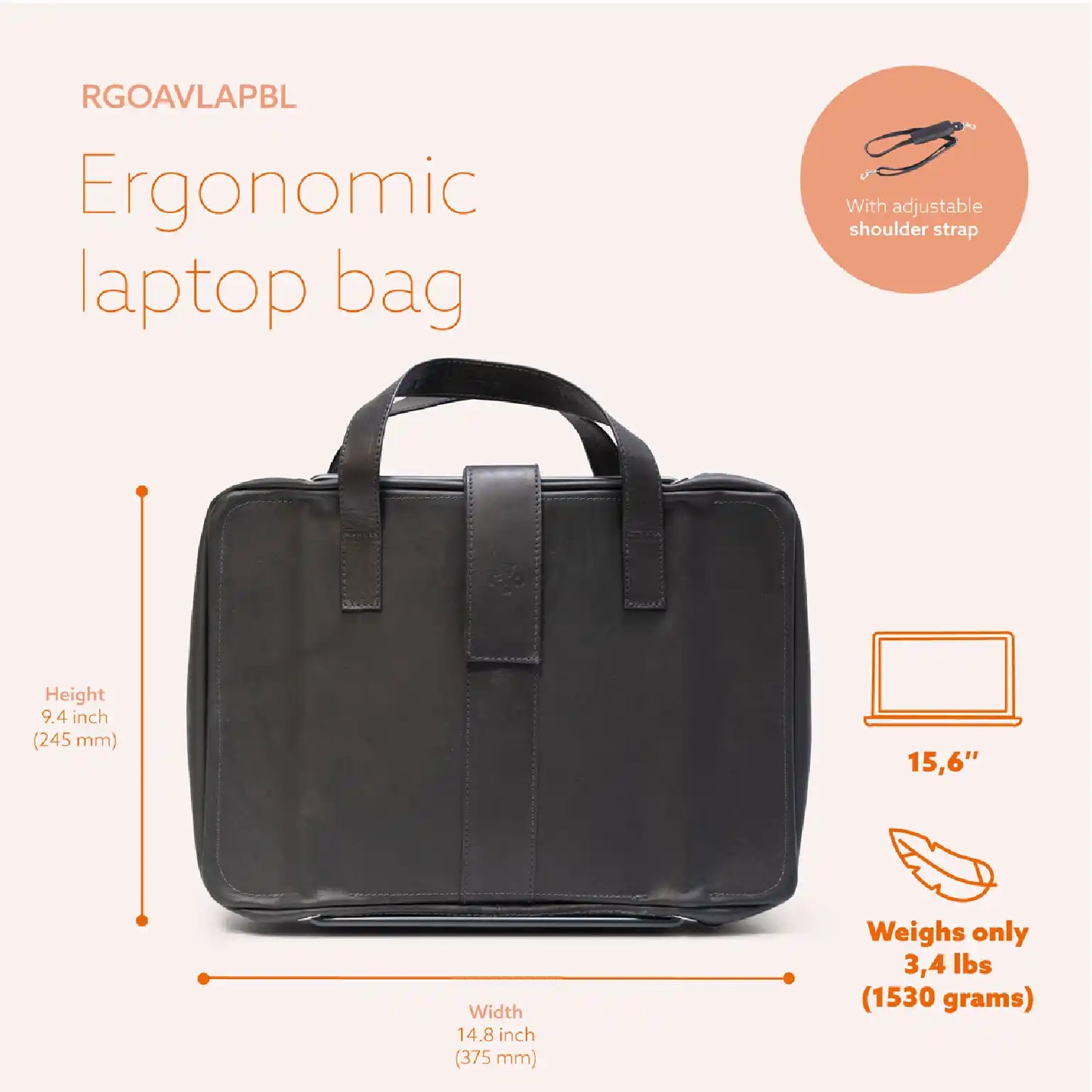 R-Go Viva 15.6″ Laptop Bag (Black) | WPA India