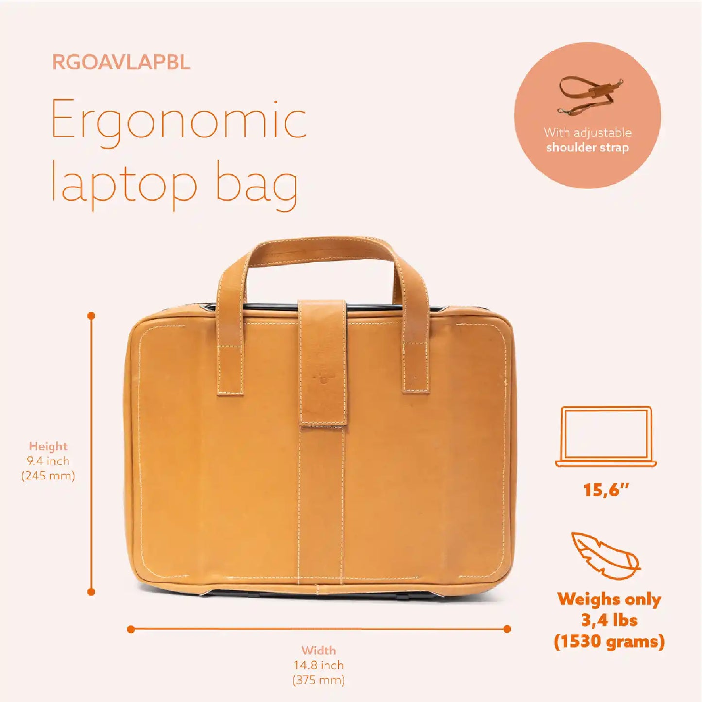 R-Go Viva 15.6″ Laptop bag (brown) | WPA India
