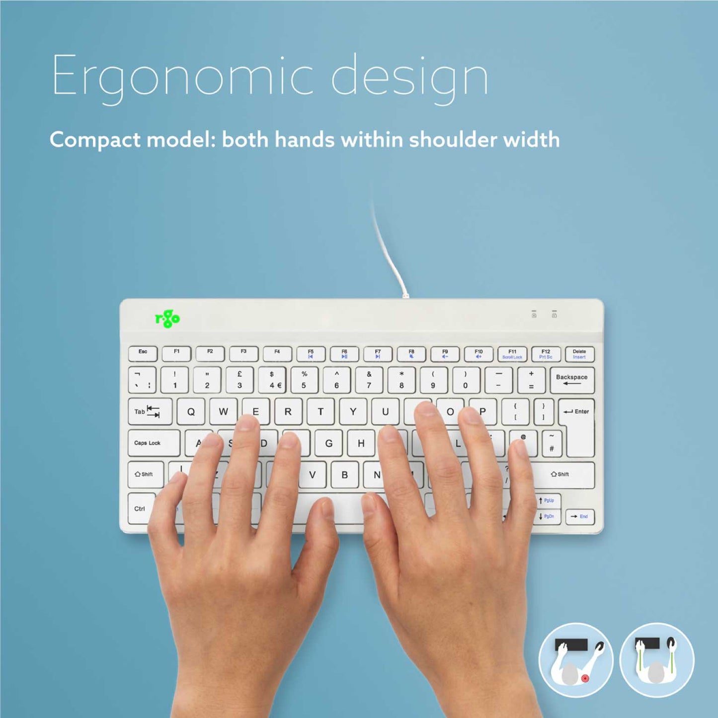 R-Go Compact Break (white, wired, QWERTY – UK) | WPA India