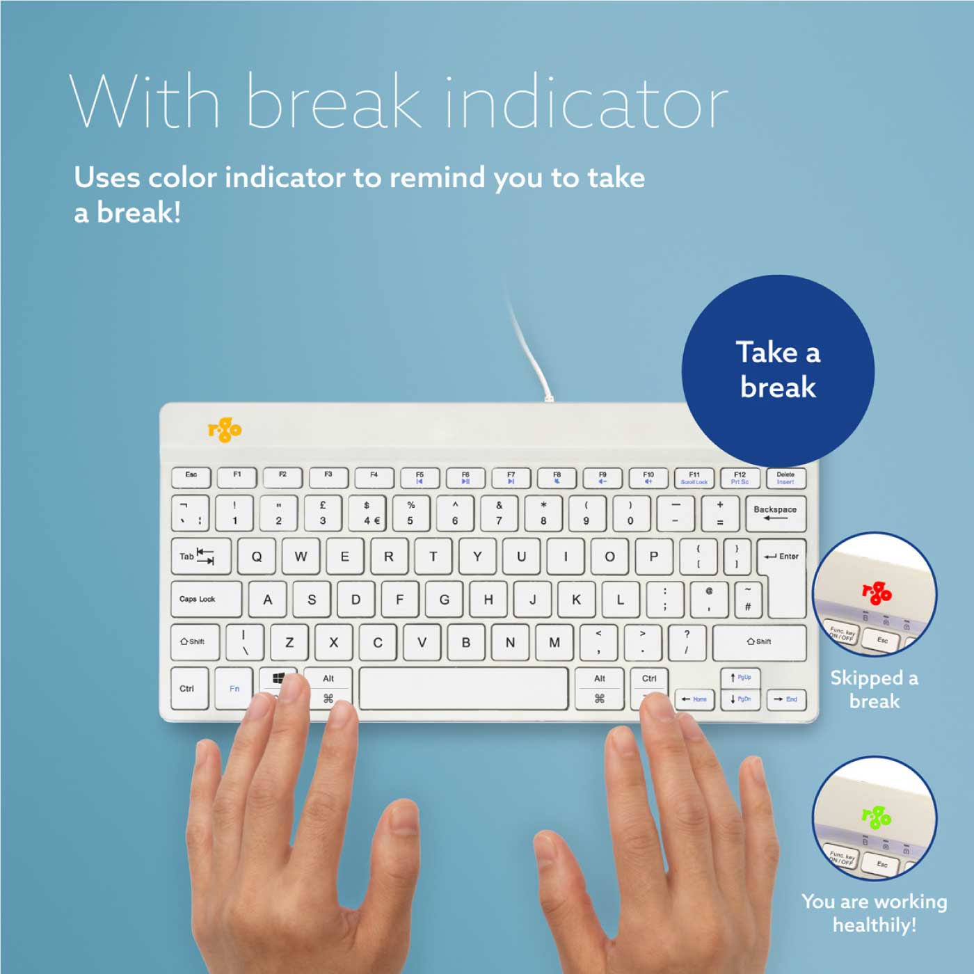 R-Go Compact Break (white, wired, QWERTY – UK) | WPA India
