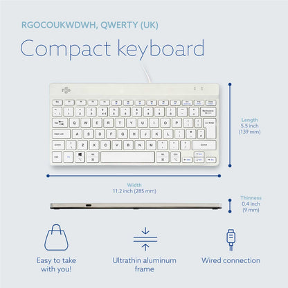 R-Go Compact Break (white, wired, QWERTY – UK) | WPA India