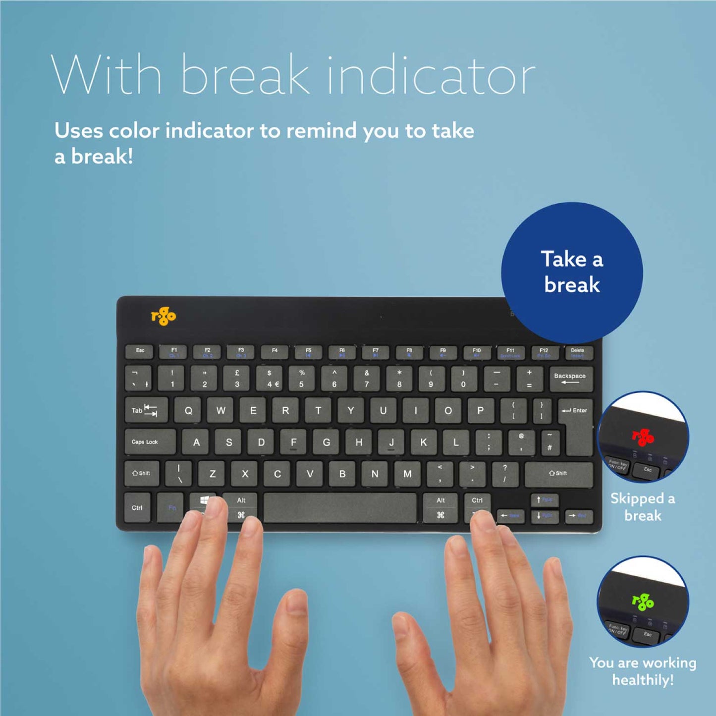 R-Go Compact Break Keyboard (Black, Wireless, QWERTY – UK) | WPA India