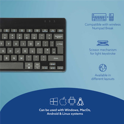 R-Go Compact Break Keyboard (Black, Wireless, QWERTY – UK) | WPA India