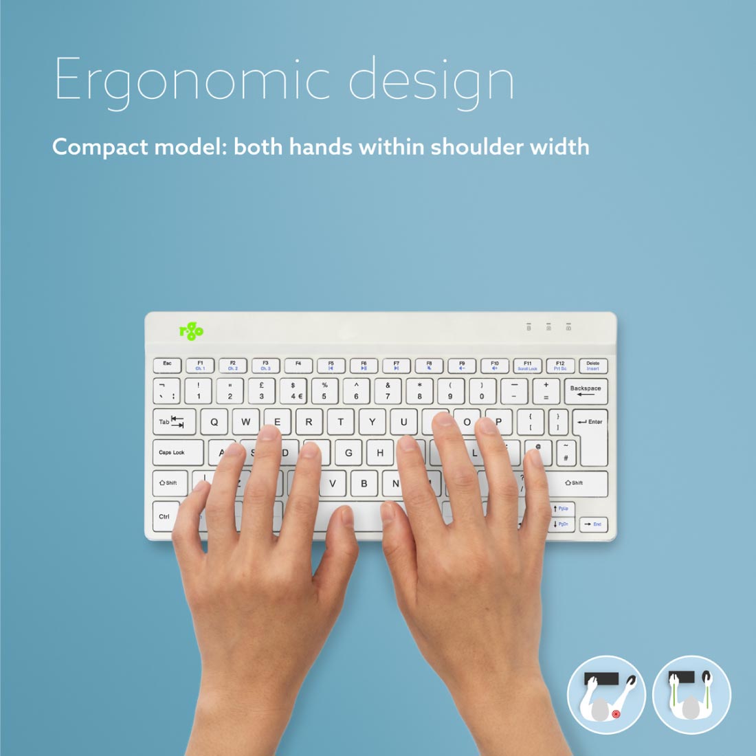 R-Go Compact Break Keyboard (White, Wireless, QWERTY – UK) | WPA India
