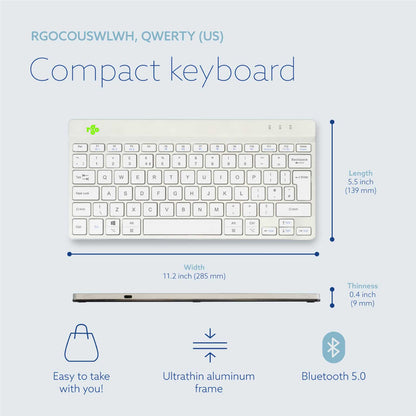 R-Go Compact Break Keyboard (White, Wireless, QWERTY – UK) | WPA India
