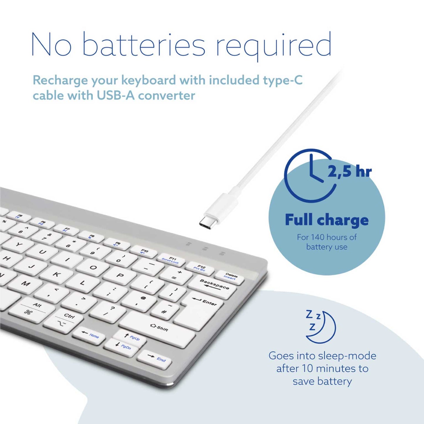 R-Go Compact Break Keyboard (White, Wireless, QWERTY – UK) | WPA India