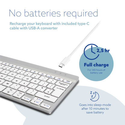 R-Go Compact Break Keyboard (White, Wireless, QWERTY – UK) | WPA India