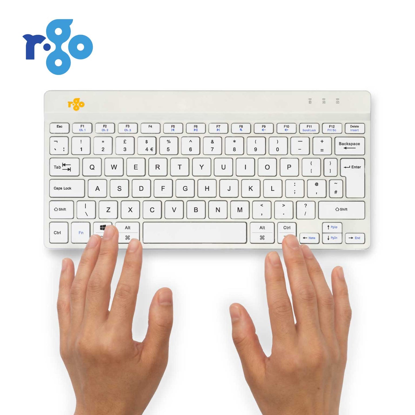 R-Go Compact Break Keyboard (White, Wireless, QWERTY – UK) | WPA India