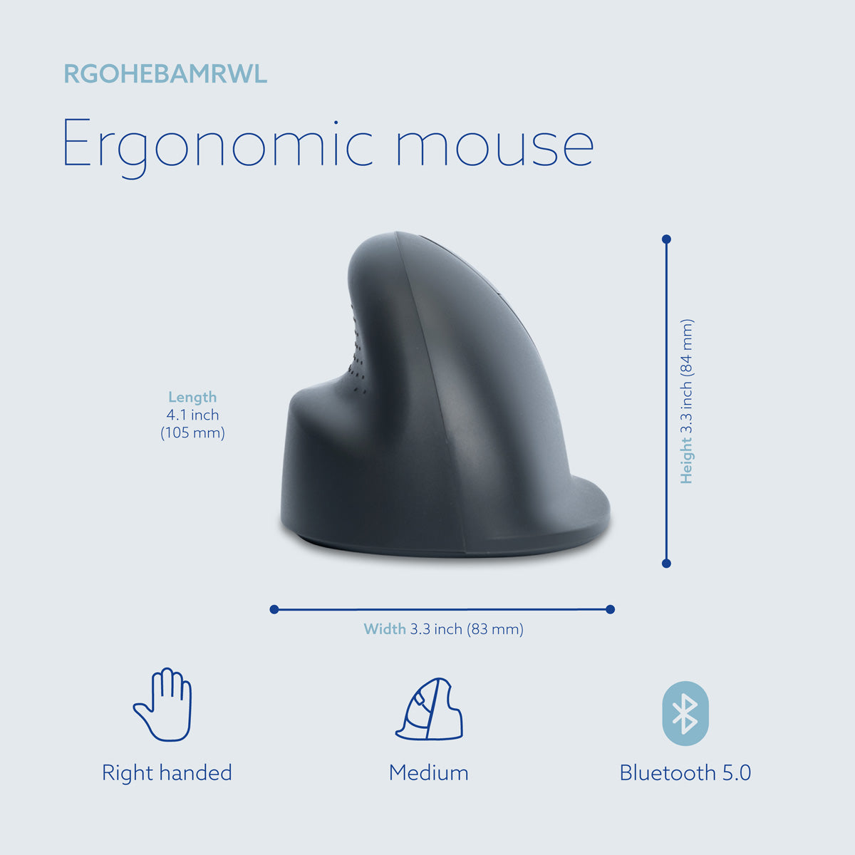 R-Go HE Basic Vertical mouse (medium, right) | WPA India