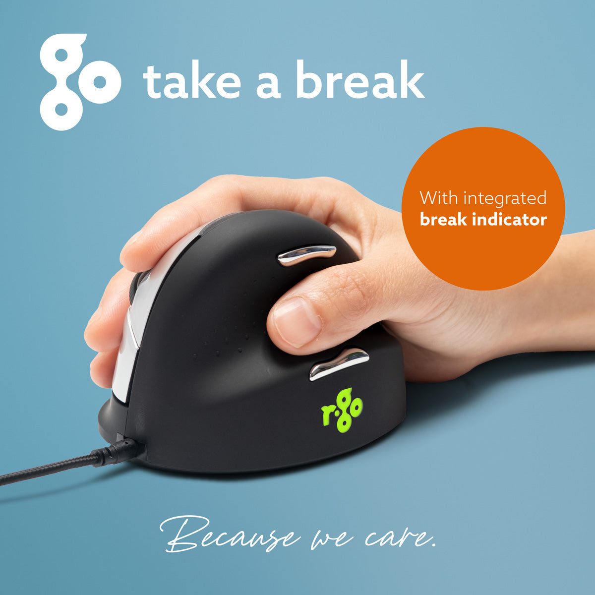 R-Go HE Break Mouse (large, right, wired, Black) | WPA India