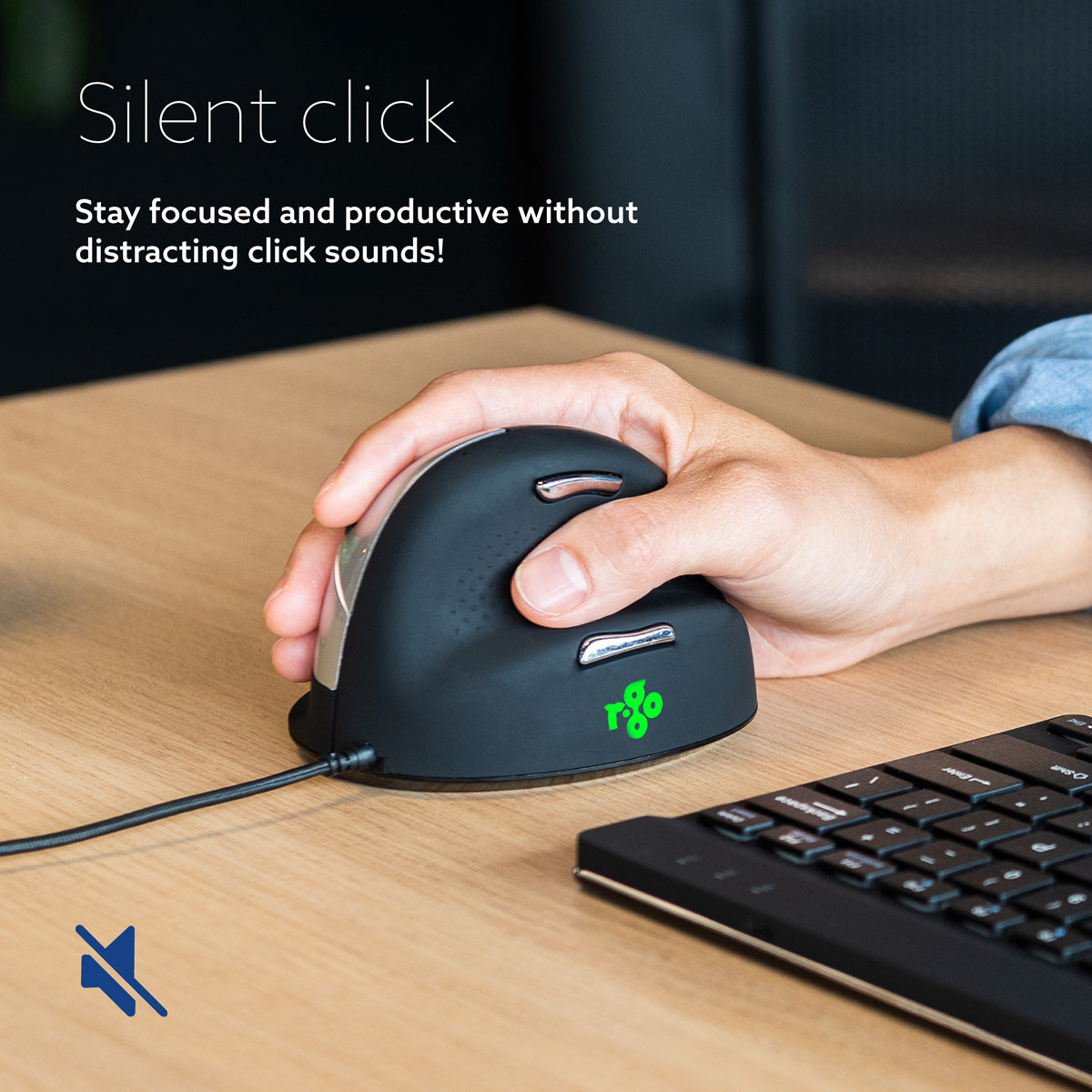 R-Go HE Break Mouse (large, right, wired, Black) | WPA India