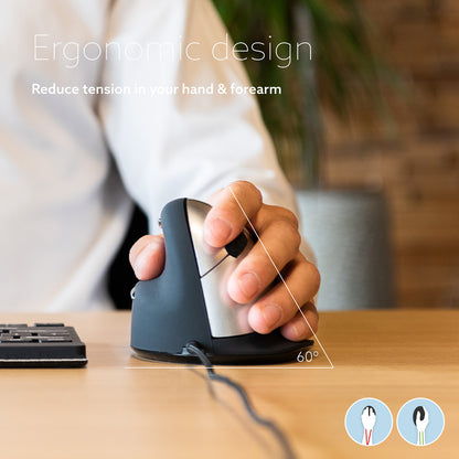 R-Go HE Break Mouse (medium, left, wired) | WPA India