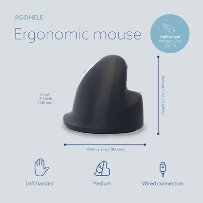 R-Go HE Break Mouse (medium, left, wired) | WPA India