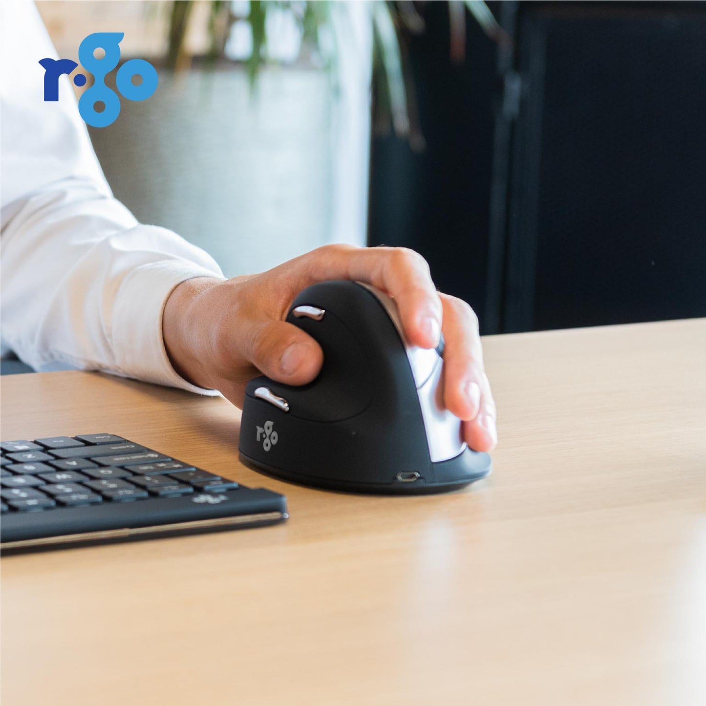 R-Go HE Break Ergonomic Mouse (Large, Left-Handed, Wireless, Black) | WPA India