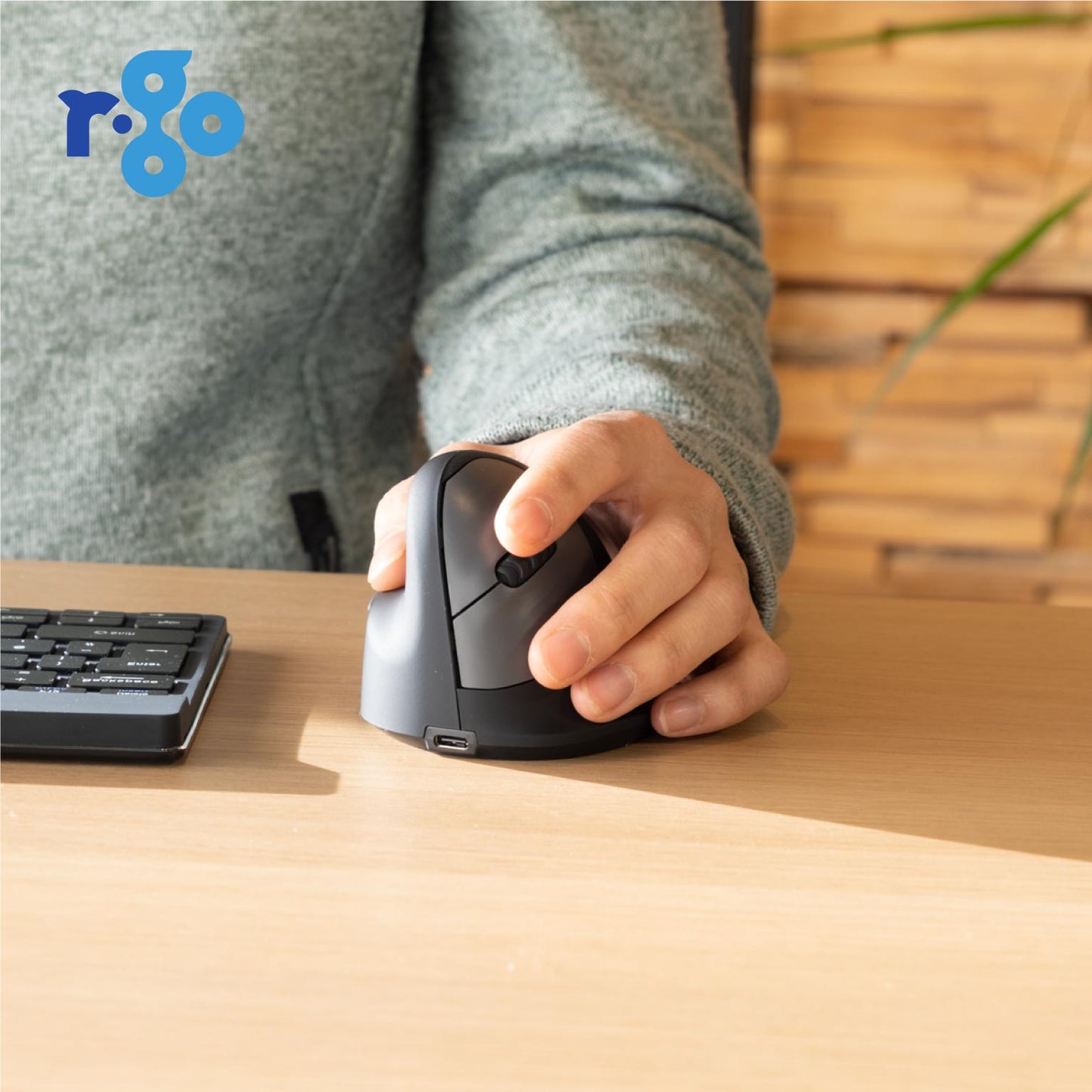 R-Go HE Break Ergonomic Mouse (Medium, Left-Handed, Bluetooth, Black) | WPA India