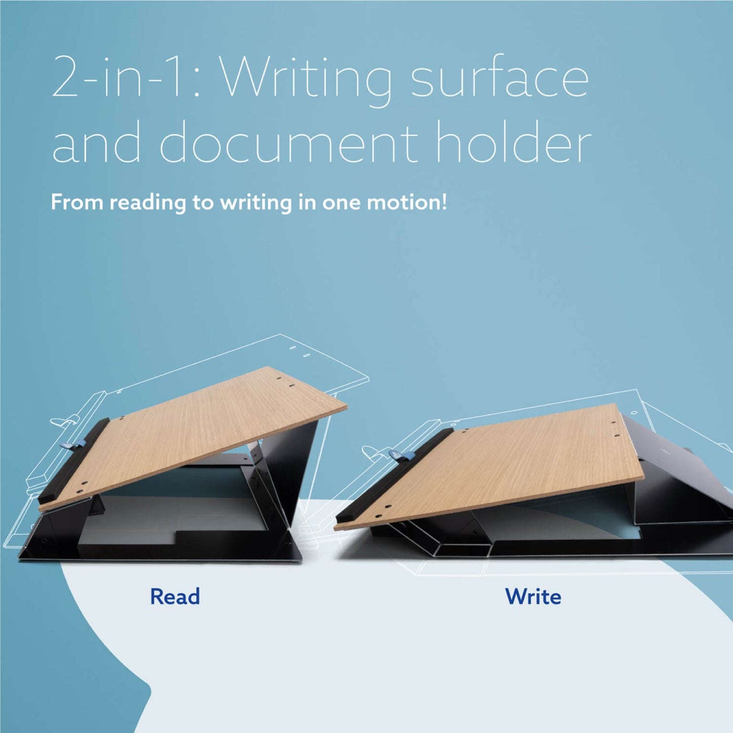 R-Go Read2Write Document holder (Oak wood) | WPA India