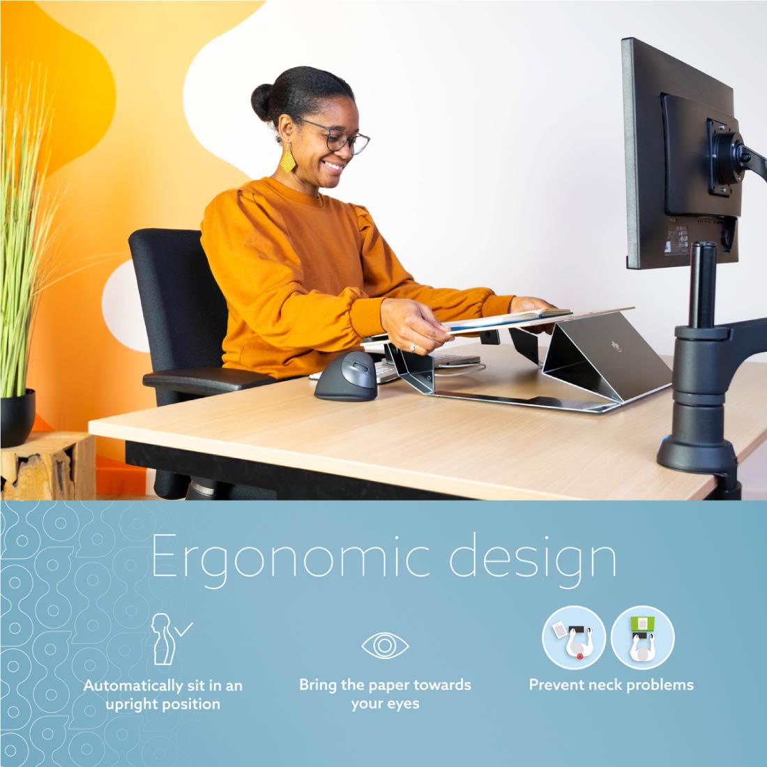 R-Go Read2Write Document holder (Oak wood) | WPA India