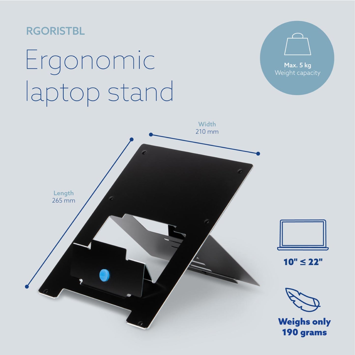 R-Go Riser Flexible Laptop stand (black) | WPA India