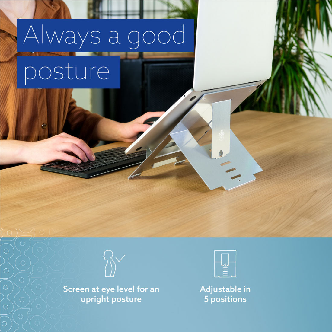 R-Go Riser Flexible Laptop stand (silver) | WPA India