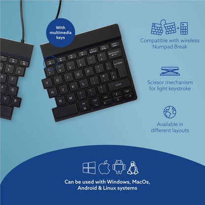 R-Go Split Break (black, wireless, QWERTY – UK) | WPA India