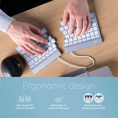 R‑Go Split Break Keyboard (White, Wireless, QWERTY – UK) | WPA India