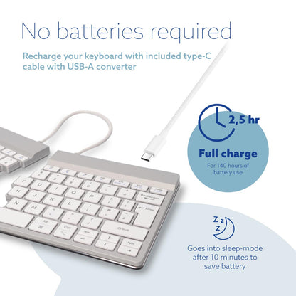 R‑Go Split Break Keyboard (White, Wireless, QWERTY – UK) | WPA India