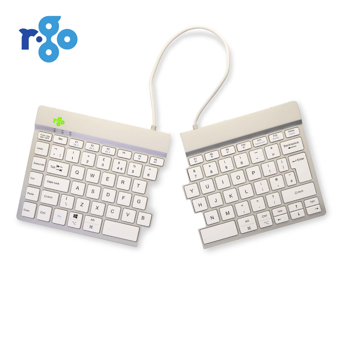 R‑Go Split Break Keyboard (White, Wireless, QWERTY – UK) | WPA India
