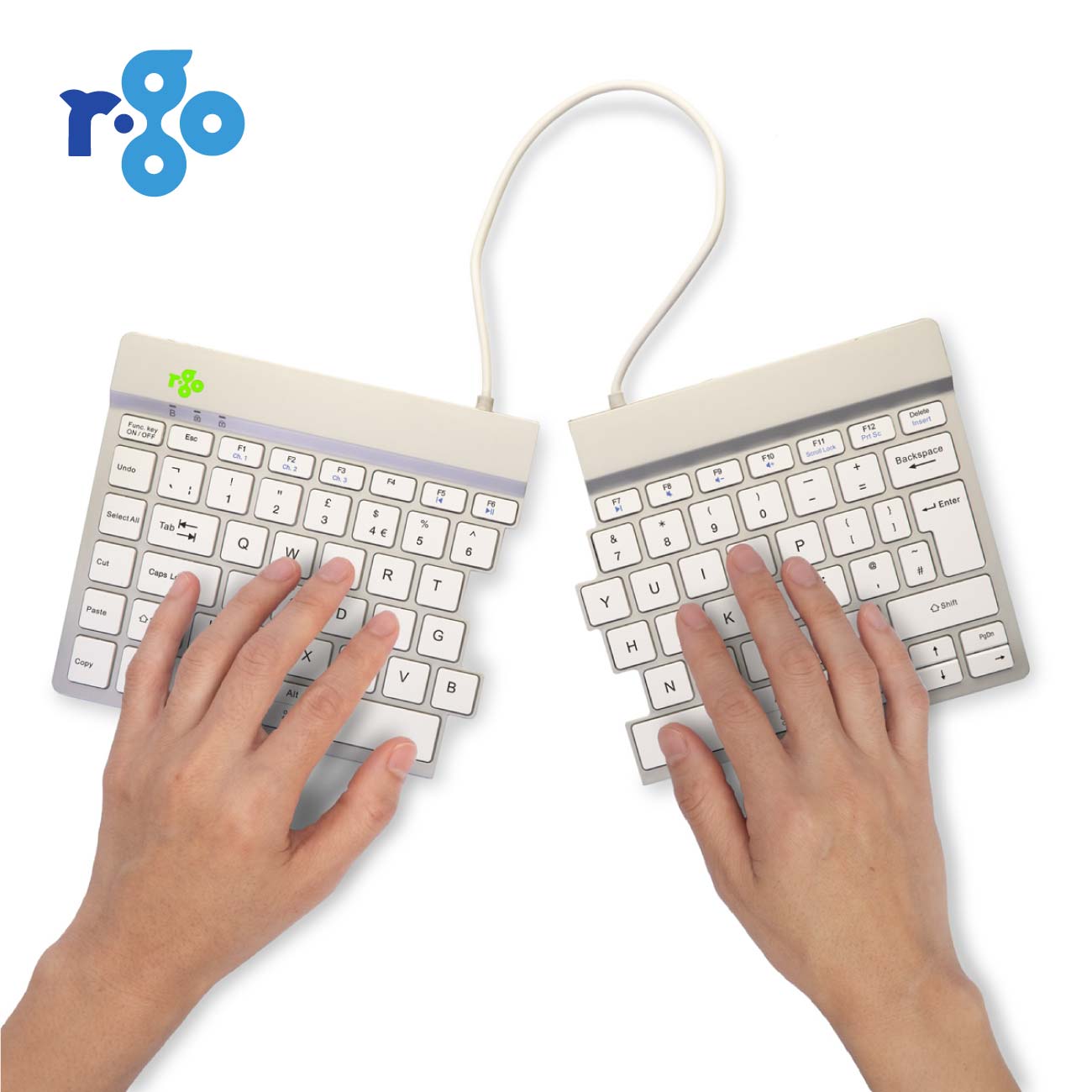 R‑Go Split Break Keyboard (White, Wireless, QWERTY – UK) | WPA India