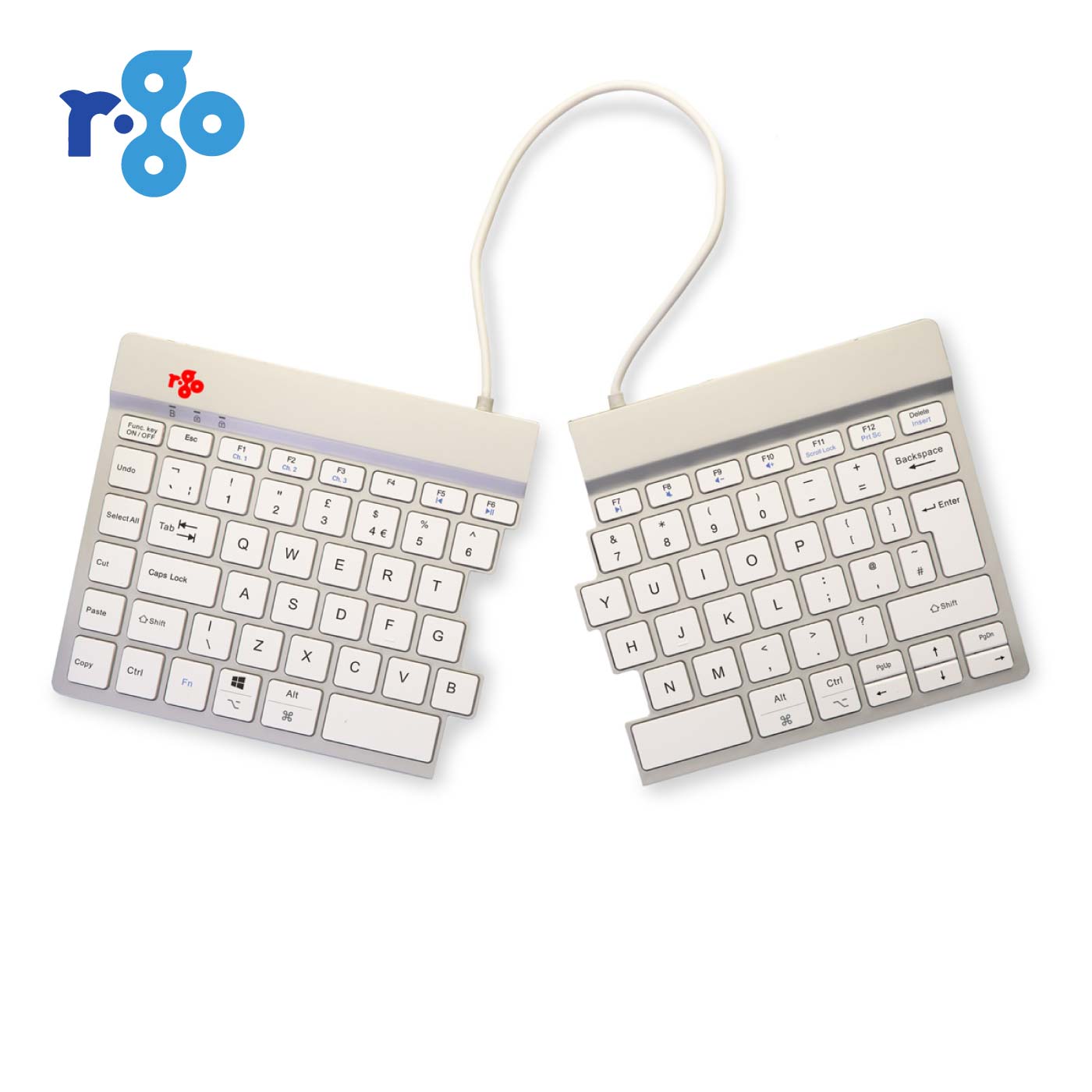 R‑Go Split Break Keyboard (White, Wireless, QWERTY – UK) | WPA India