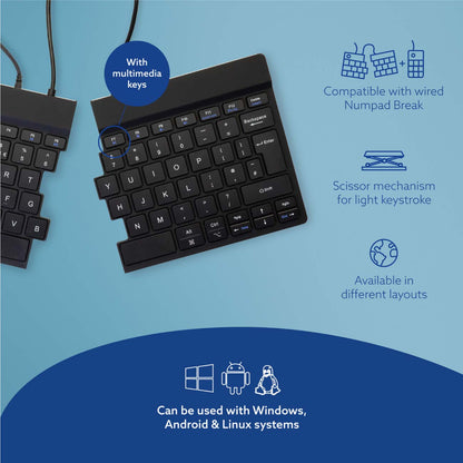 R‑Go Split Break V2 Keyboard (Black, Wired, QWERTY – UK) | WPA India