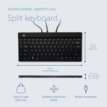 R‑Go Split Break V2 Keyboard (Black, Wired, QWERTY – UK) | WPA India