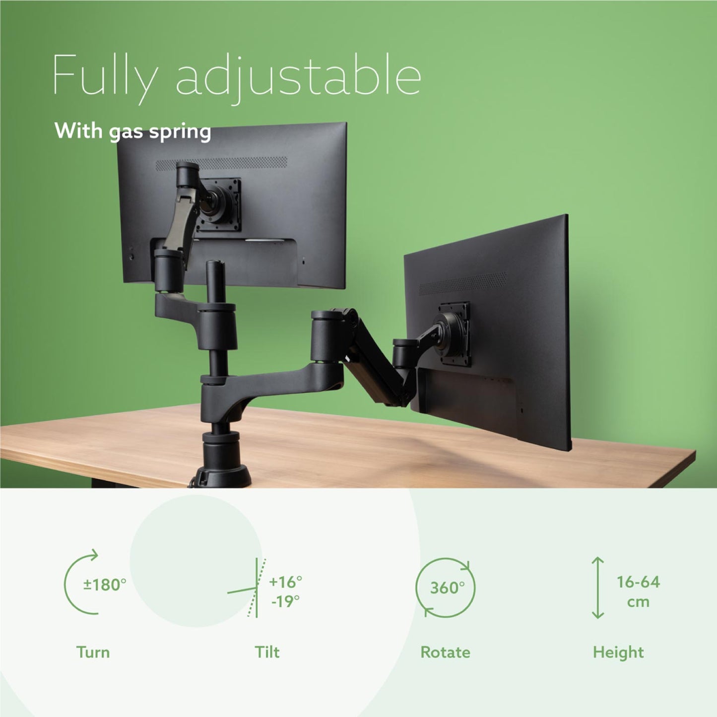 R-Go Double Monitor Arm (Caparo) | WPA India