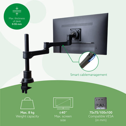 R-Go Single monitor arm (Zepher) | WPA India