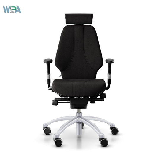 Black office chair with headrest on a white background, featuring the Wipa brand.