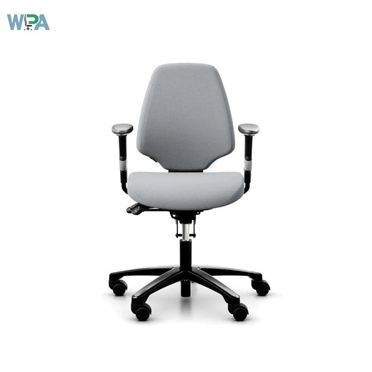 RH Activ 220 ergonomic office chair. Features a large back with lumbar support, adjustable seat depth, and smooth tilt to promote active sitting and good posture.