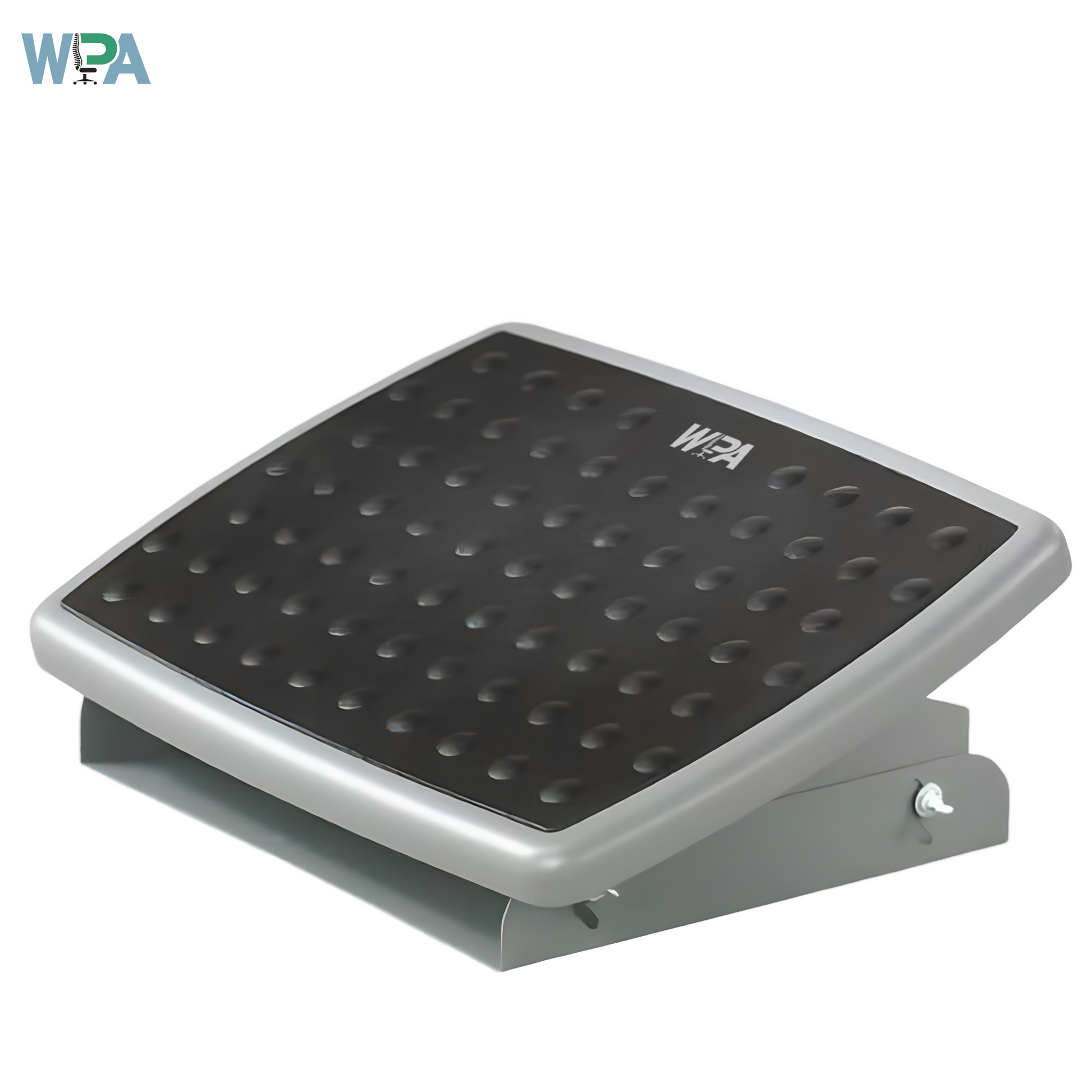 FlexFit Footrest by WorkPlace Adjustments. Fully adjustable angle and height for ergonomic seating and improved leg circulation at your desk.